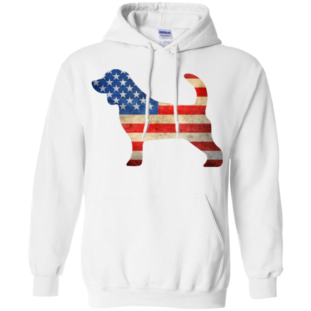 Vintage Beagle USA Pullover Hoodie White