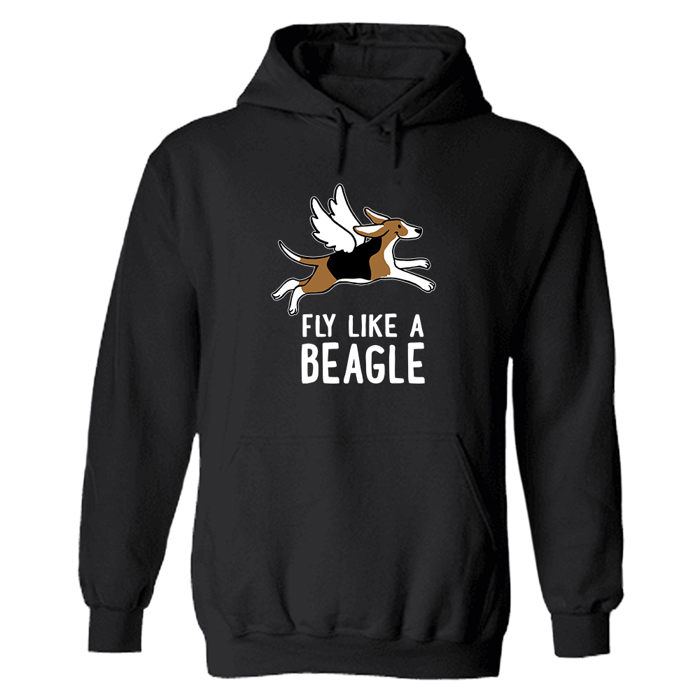 Fly Like A Beagle Hoodie Black